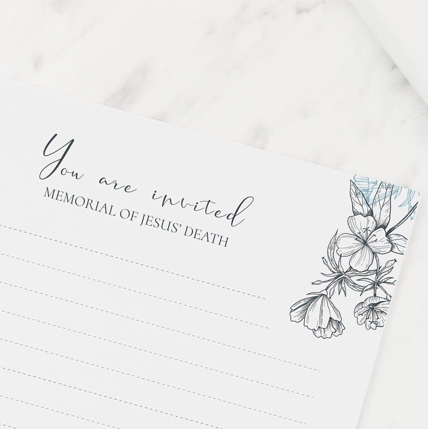JW Letter Writing Paper JW Memorial Letterhead Memorial Invitation