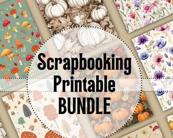 Scrapbook Bundle Printable Fall Scrapbook Digital Download Pumpkin Printables Spring Ephemera Instant Download Google Drive Lifetime Access