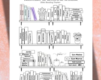 Rastreador de la Lectura de La Biblia Imprimible Cristiano Libros de la Biblia en Español Descarga Instantánea 8.5x11plg/21x29.7cm incluídos