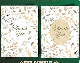 Tarjetas de agradecimiento, tarjeta imprimible bohemia, tarjeta de felicitación con flores silvestres, tarjetas de agradecimiento para bodas, tarjetas de amistad, descarga PNG de 5 x 7 pulgadas