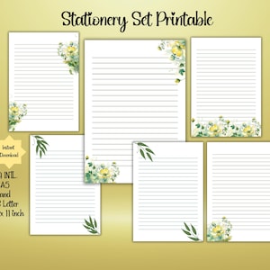 Floral Stationery Set Printable Spring Printable Notepaper Journal Printable To Do List Bridal Shower Gift Printable Crafts A4 A5 US Letter