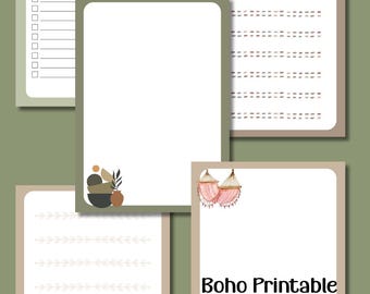 Páginas para notas, lista de tareas, juego de papelería imprimible, regalo para profesores, descarga en PDF, tamaños 4x6/5 x 7 pulgadas y A5/A6