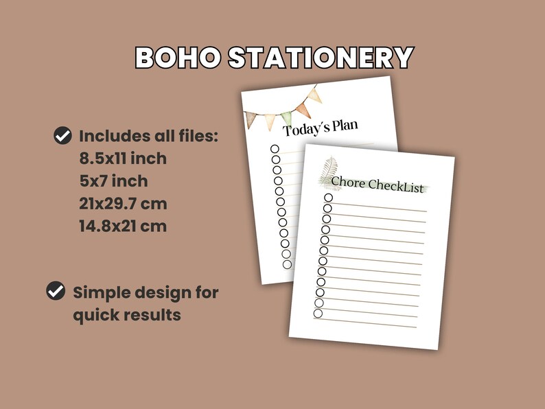 Boho Printable to Do List Bundle Boho Stationery to Do List Printable ...