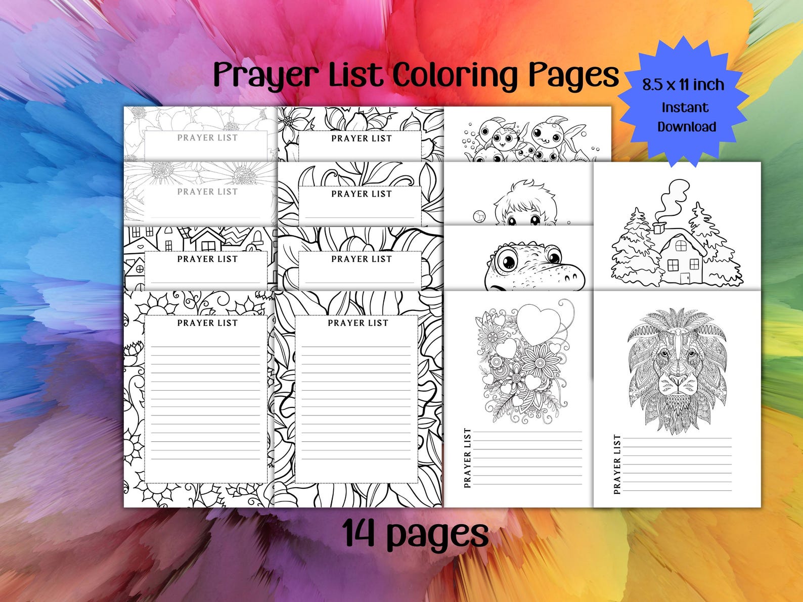 Kids Crafts Prayer List Printable Coloring Pages Christian Printable ...