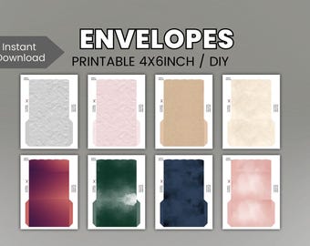 Printable Envelopes Stationery Envelope Templates Letter Envelopes Card Envelope DIY Envelopes Rustic Envelope Sets Printable 4x6inch PNG