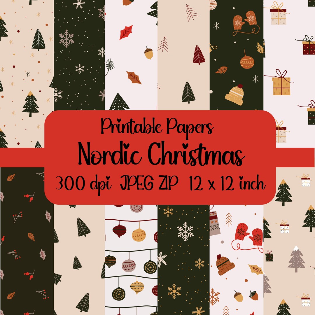 Christmas Printables/ Holiday Scrapbook Papers/christmas Card - Etsy