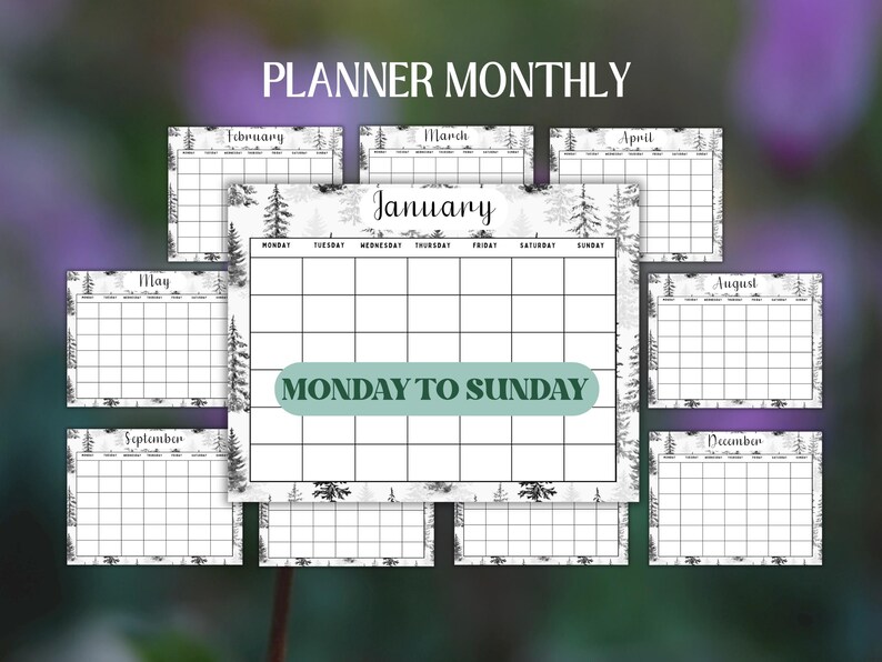 Woodland Nature Calendars Printable Planner Monthly Calendar 2026 ...