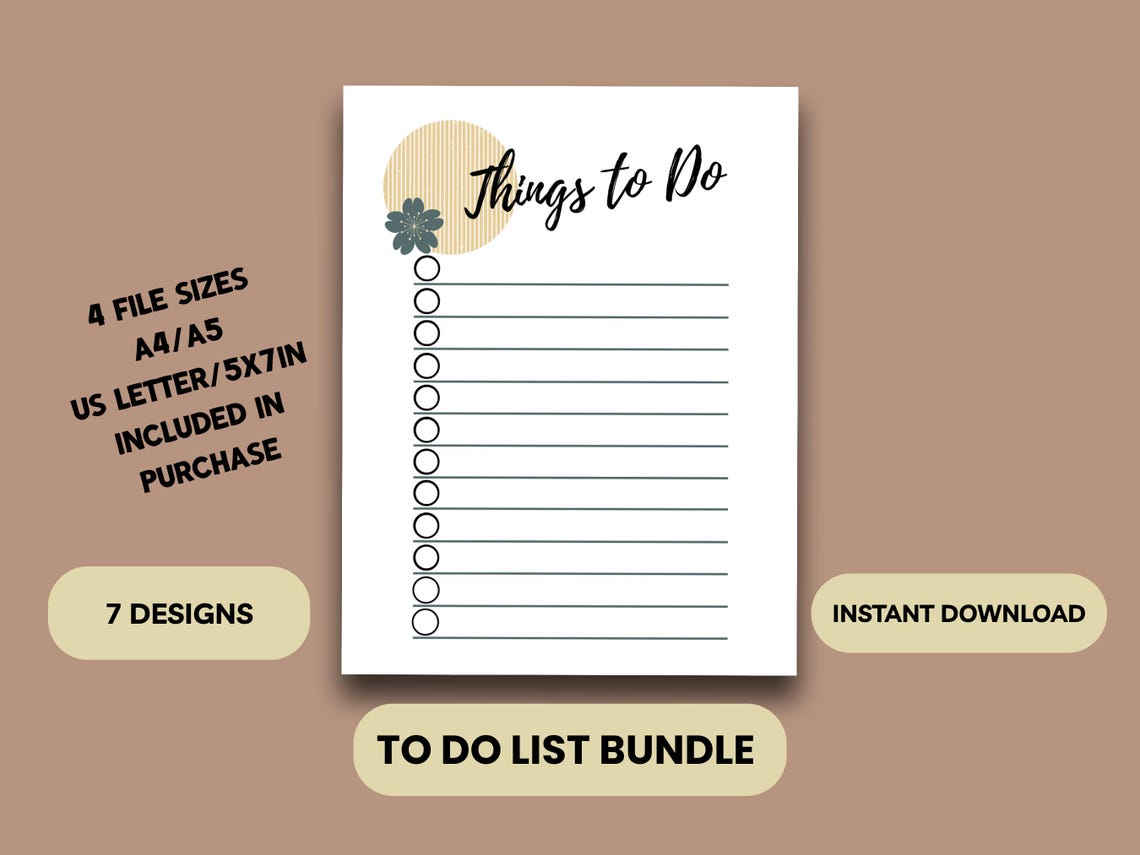 Boho Printable to Do List Bundle Boho Stationery to Do List Printable ...