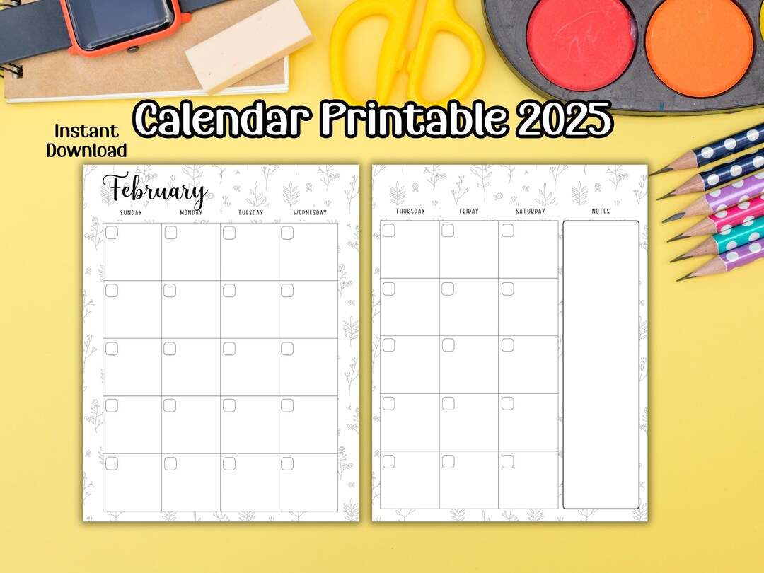 Calendar 2025 Printable Calendar Monthly Busy Mom Calendar Homeschool