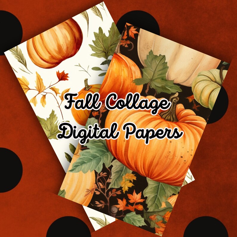 Fall Scrapbook Printable Paper Pumpkin Fall Seamless Pattern Digital ...