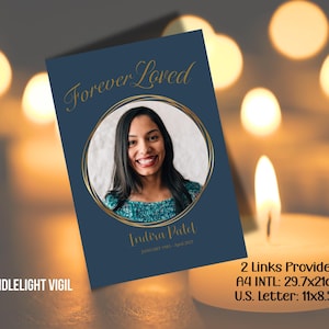 In Loving Memory Celebration of Life Printable Funeral Program Template Memorial Program Edit in Canva 11x8.5in Grief Gift Order of Service
