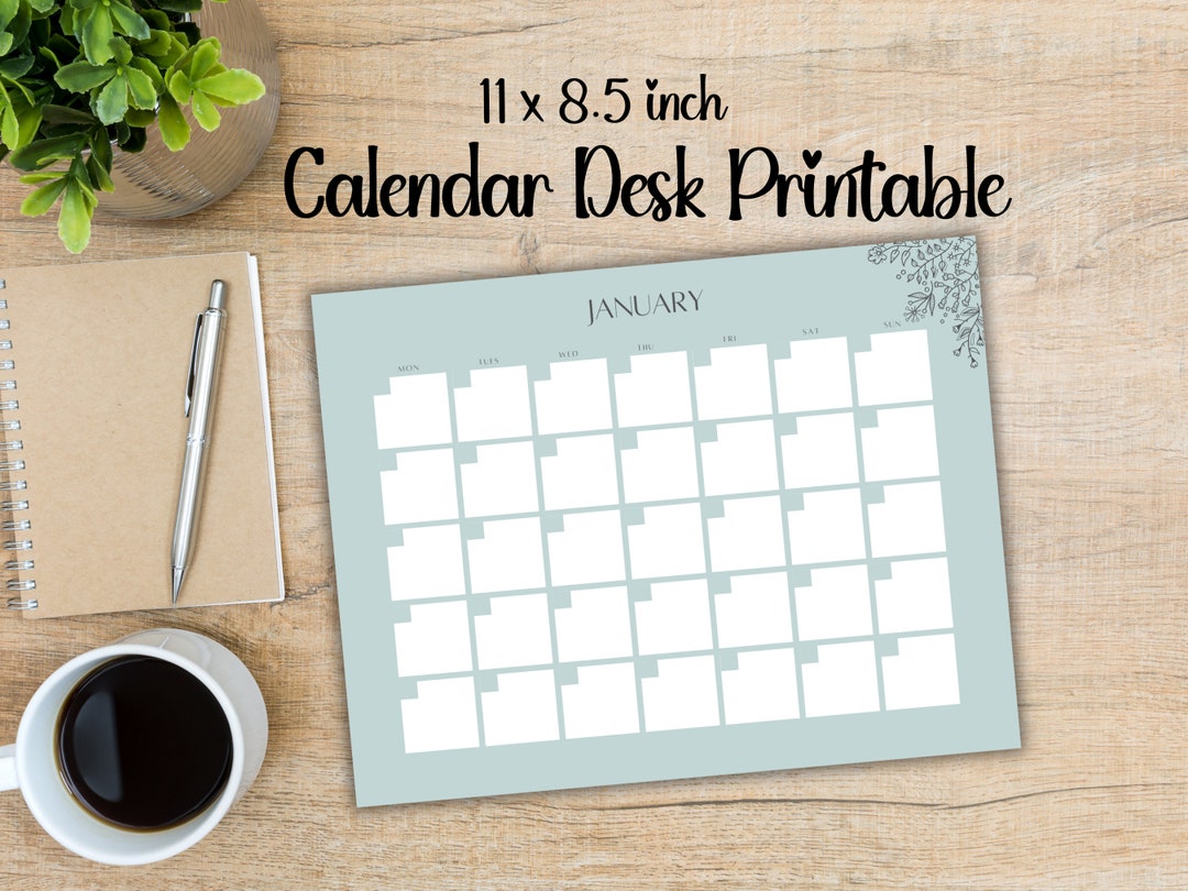 Calendar Printable Blank Desk Calendar for Office Wall Printable ...