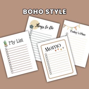 Boho Printable to Do List Bundle Boho Stationery to Do List Printable ...
