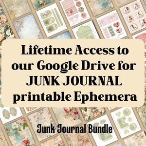 Junk Journal Bundle Lifetime Access Ephemera Bundle Printable Paper Bundle Digital Papers Bundle Junk Journal Set Printable USA/A4 Included