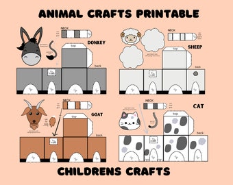 Lehrer druckbare Kinder Aktivität Vorschule Handwerk Ausschnitte Bauernhof Tier Handwerk druckbare Bauernhof Tiere Handwerk für Vorschulkinder DIY Craft Packs