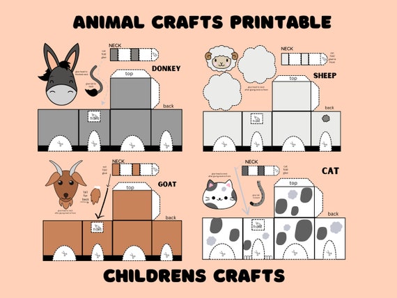 Teacher Printable Kids Activity Preschool Craft Cutouts Farm Animal Craft Printable Farm Animals Crafts for Preschoolers DIY Craft Packs