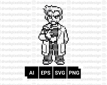Sprite SVG del Profesor Oak / Arte de Pokémon para Game Boy (ai, eps, svg, png)