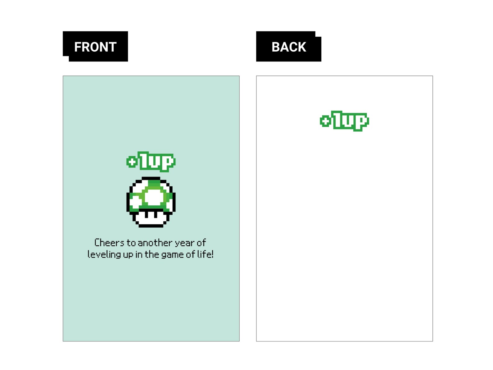 Super Mario Birthday Card: 1UP Mushroom, Gamer Theme (4x6 PDF) - Etsy