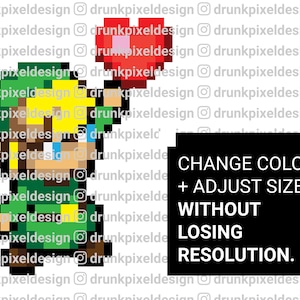 Zelda Perler Pattern: Retro Link Vector Art (SVG, EPS, AI)