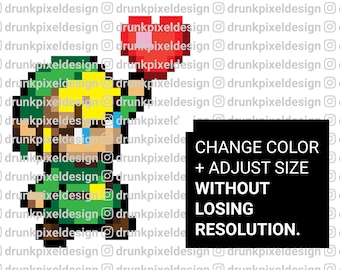 Patrón Zelda Perler: arte vectorial de enlace retro (SVG, EPS, AI)