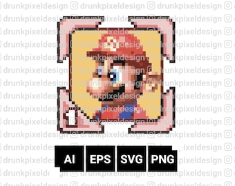 Super Mario Pixel Art: patrón de cuentas Perler (SVG, EPS, AI)