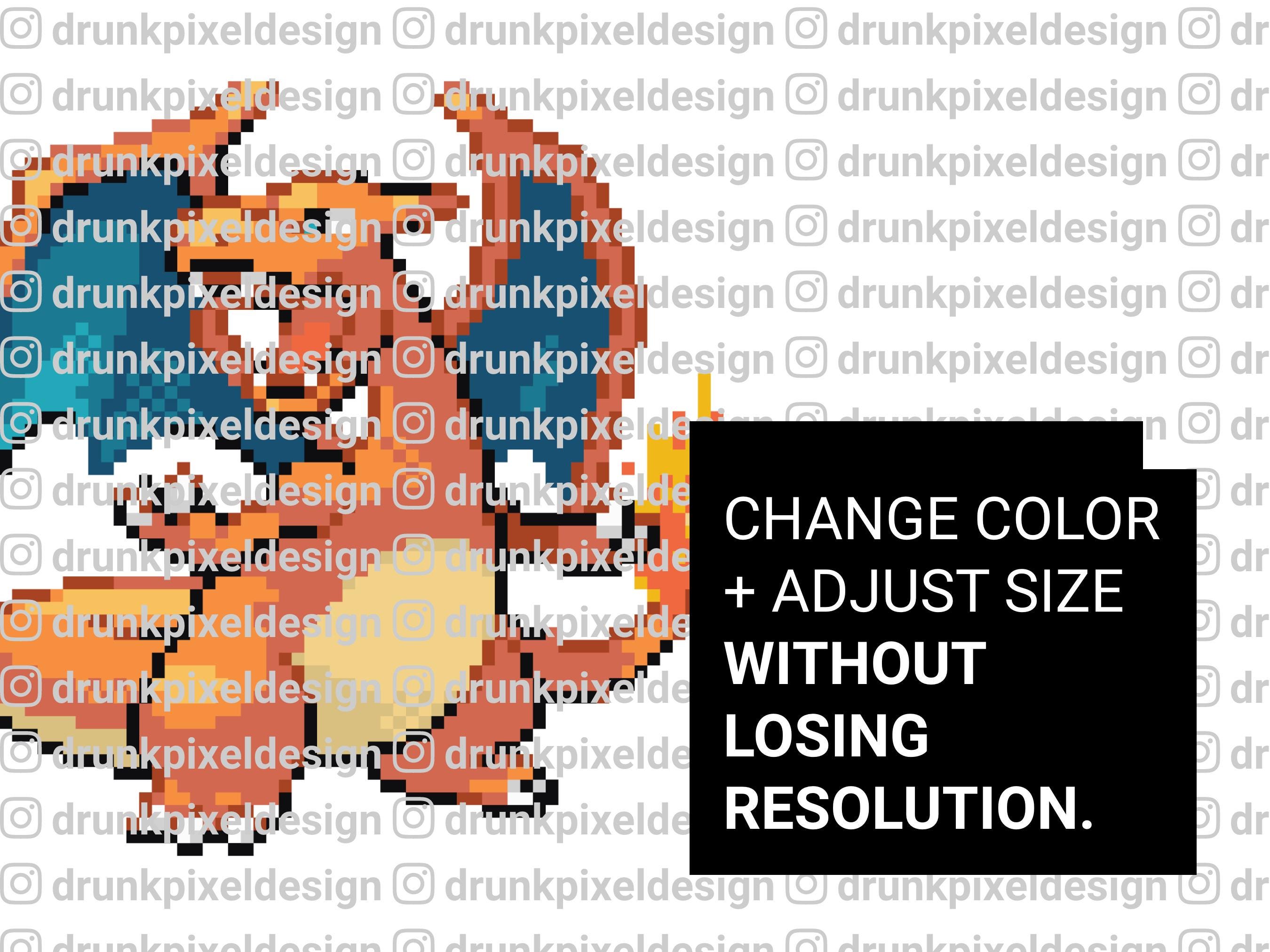 Charizard Pixel Art | Customizable Pokemon SVG, PNG - Etsy