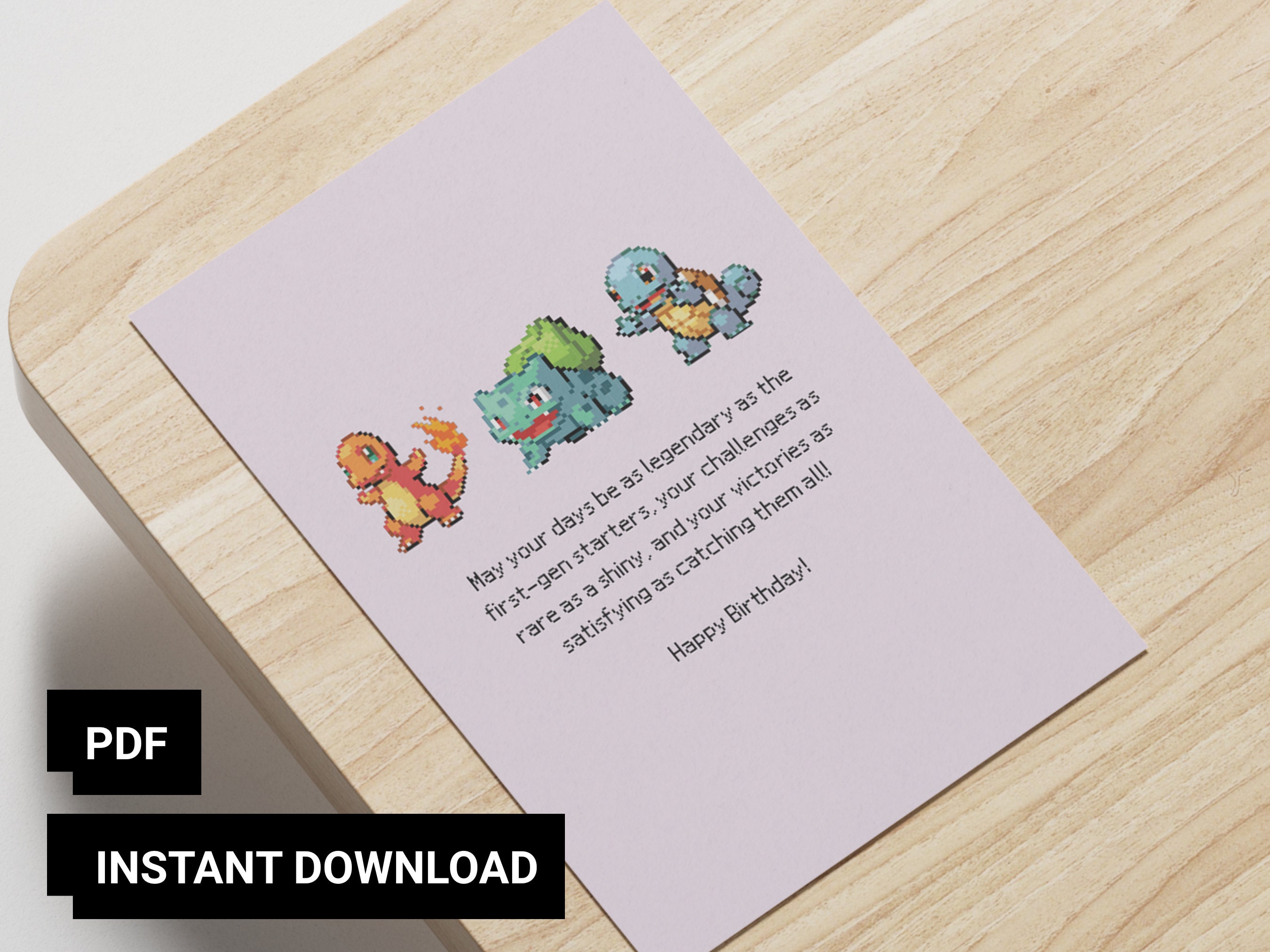 Printable Pokemon Happy Birthday Card Happy Birthday Pokemon Themed ...