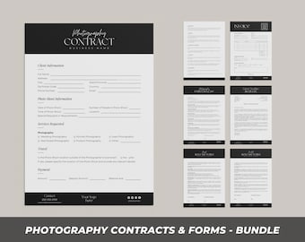 Photography Contract Templates: Editable Forms (Canva)