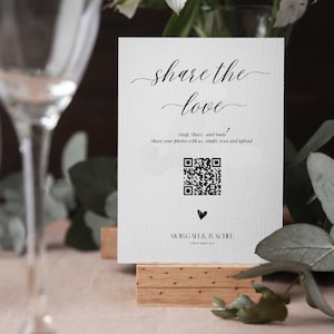 Share the Love QR Code Wedding Sign Template (Canva)