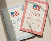 America 250 4th of July Invitation Template, Independence Day Invitation, Patriotic Party Invite, Fourth of July Digital Evite Canva