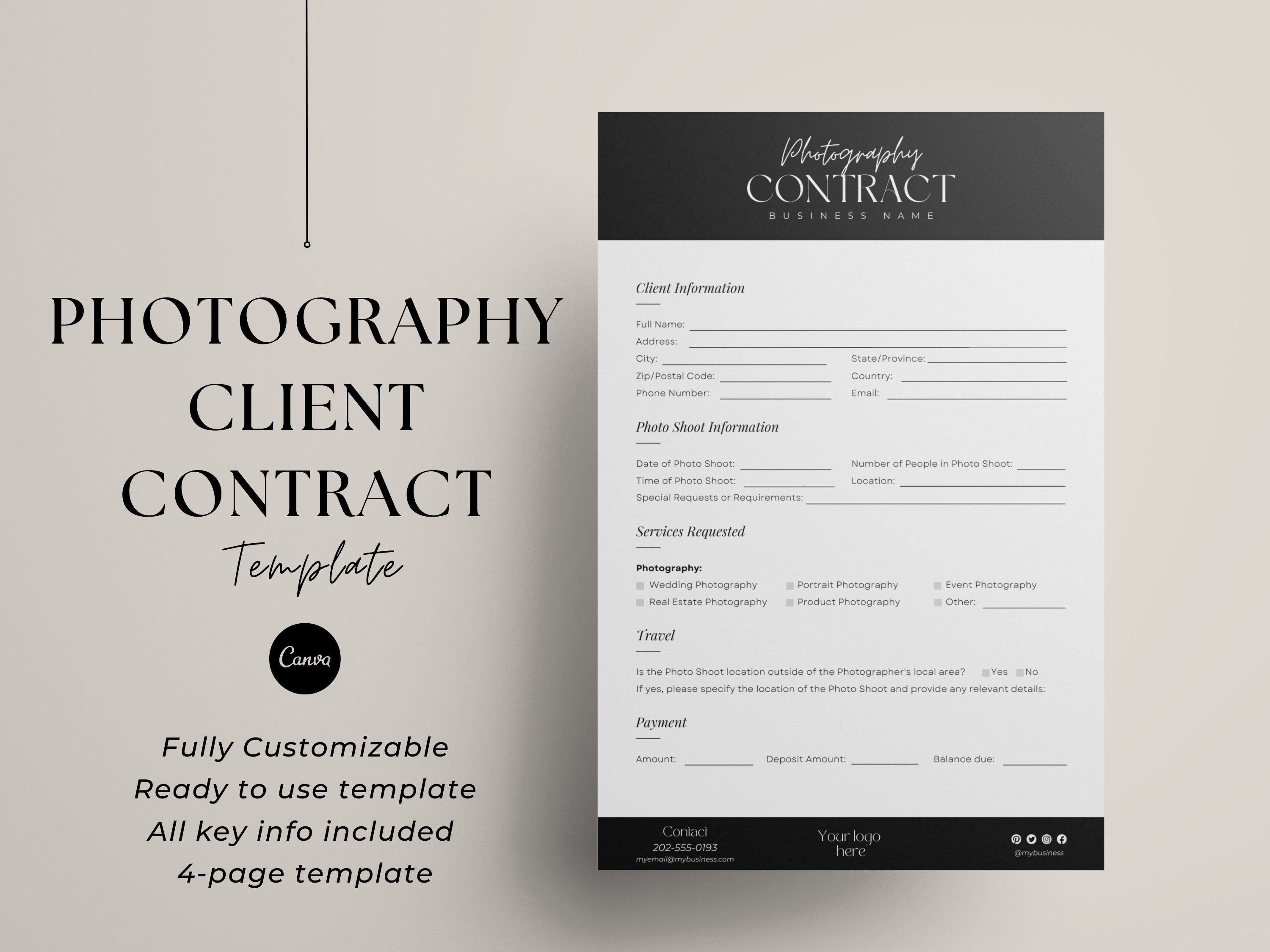 Photography Contract Template Client Contract for Photography