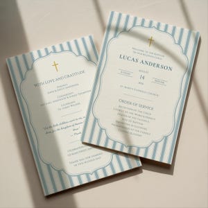 Baptism Program Template, Christening Program, Order of Service Card, Editable Canva Template, Printable Baptism Ceremony Program Boy Girl