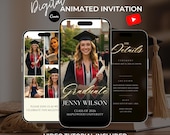 Graduation Video Invitation Template, Animated Grad Announcement 2026, Editable Canva Evite, Digital Graduation Party Invite