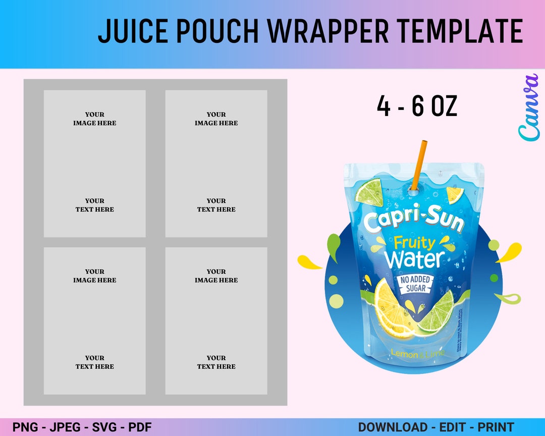 Capri Sun Juice Pouch Capri Sun Fruit Water Blank Capri Sun Etsy