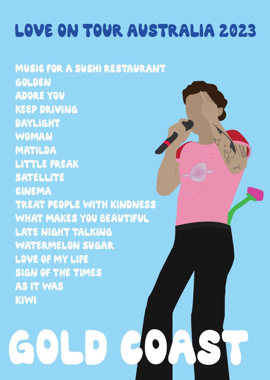 Harry Styles Gold Coast AUSLOT Digital Print Etsy Australia