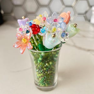 Mystery Beaded Flower, Beaded Flower, Flower Surprise, Make a Bouquet, Unique Flower, Party Favor, Bookmark, One of a Kind, Whimsical