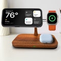 3-in-1 Apple Wireless Wood Charger Stand Compatible with MagSafe