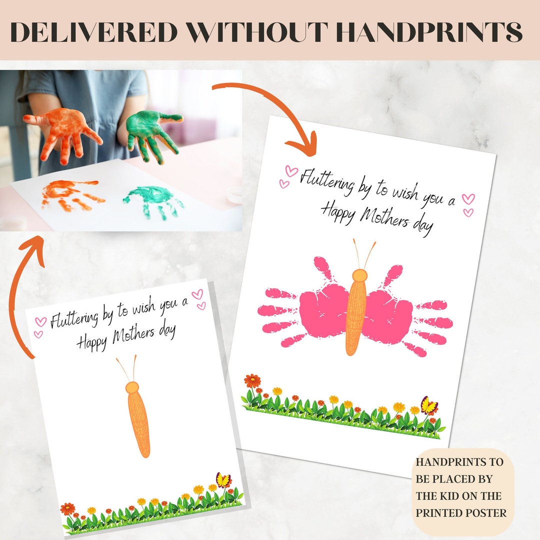 Butterfly Handprint Art Bundle for Mothers Day , Printable Mom Craft