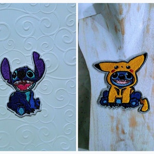 Stitch embroidered iron-on patches, 2 models to choose from