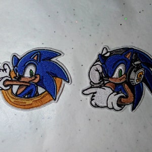 Sonic anneau, Sonic casque, patchs thermocollants brodés, 2 modèles au choix