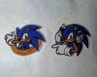 Sonic ring, Sonic helmet, embroidered iron-on patches, 2 models to choose from