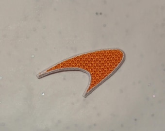 Embroidered iron-on patch, Speedmark, Mac Laren. 6 cm x 3 cm