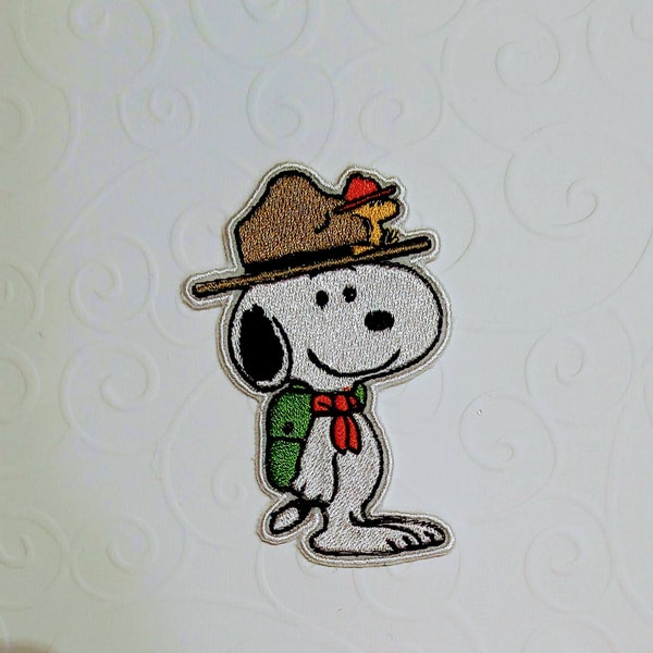 Snoopy Rangers, scout, embroidered iron-on patch, handcrafted 9 cm x 5.5 cm