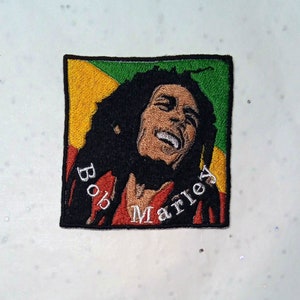 Bob Marley, Embroidered Iron-on Patch, 8 cm x 8 cm
