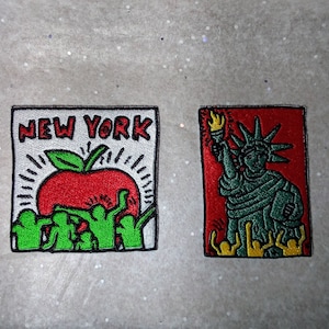 New York, Big Apple, Statue of Liberty. Embroidered iron-on patches