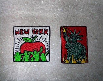 New York , grosse pomme, statue de la liberté. patchs thermocollants brodés