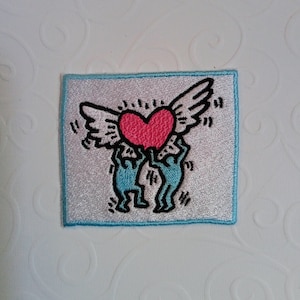 heart, love gives wings, transgender, embroidered iron on patch