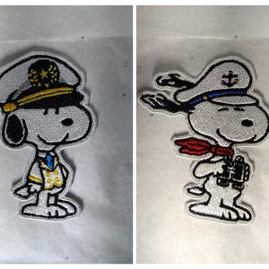 Snoopy Commander, Snoopy Captain, embroidered iron-on patch