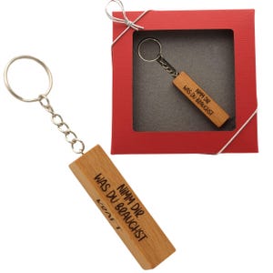 Schlüsselanhänger Holz 'Nimm dir was du brauchst' - positive Wünsche & Inspiration zum Verschenken - opt. Geschenkkarton mit Sichtfenster