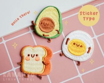 Breakfast embroidered patch sticker/cute embroidery/Small Patches Decoration sticker for book/sticker for laptop/kawaii stickers food/DIY